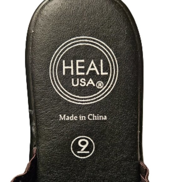 Heal USA Brown Angel Round-Toe Slip-On Wedge Mules - Size 9 - Picture 3 of 6